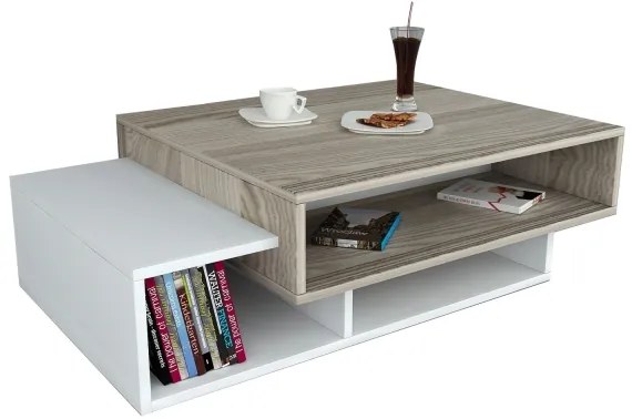 Kávésasztal TAB 32x105 cm bézs/fehér