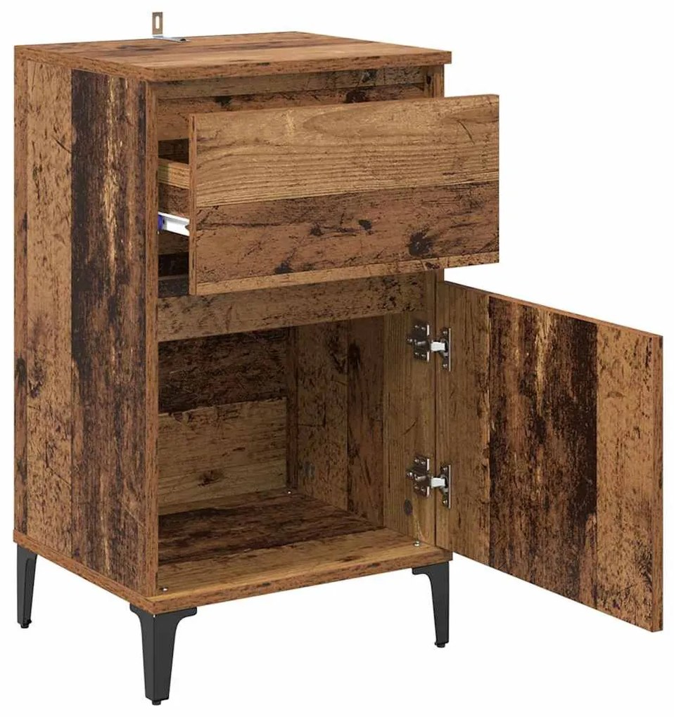 Éjjeliszekrény fiókkal 2 pcs Régi fa 40 x 35 x 70 cm Faanyag