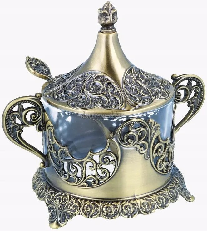 Stílusos Arany Cukortartó Fém Bevonattal Régi Arany