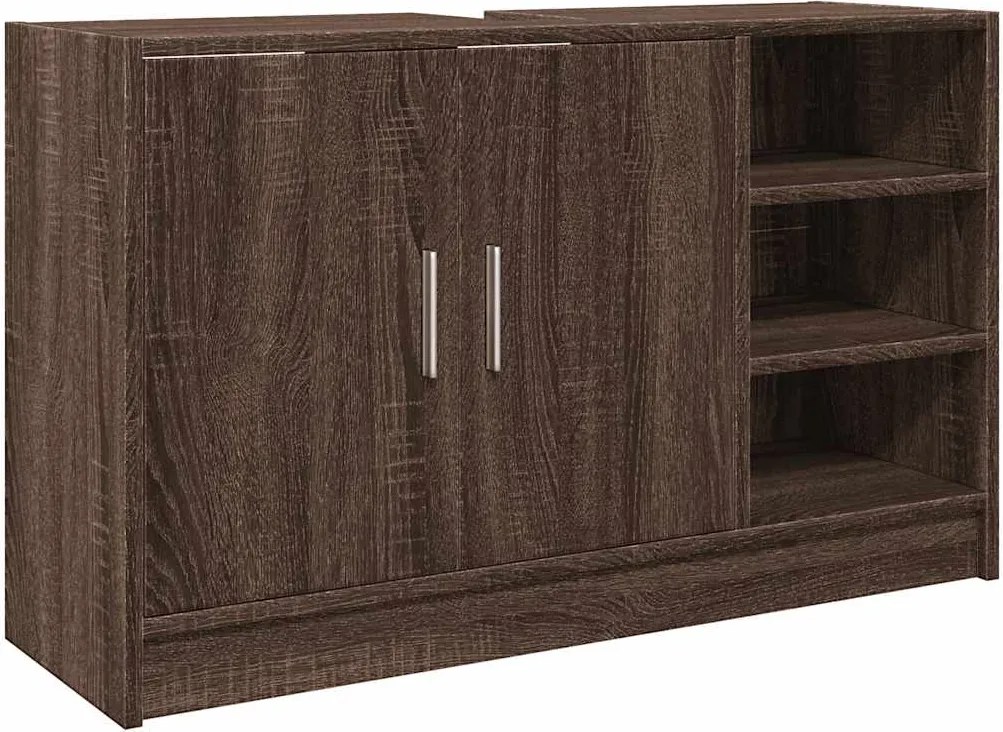 vidaXL barna tölgy színű szerelt fa mosdószekrény 90 x 29 x 55 cm