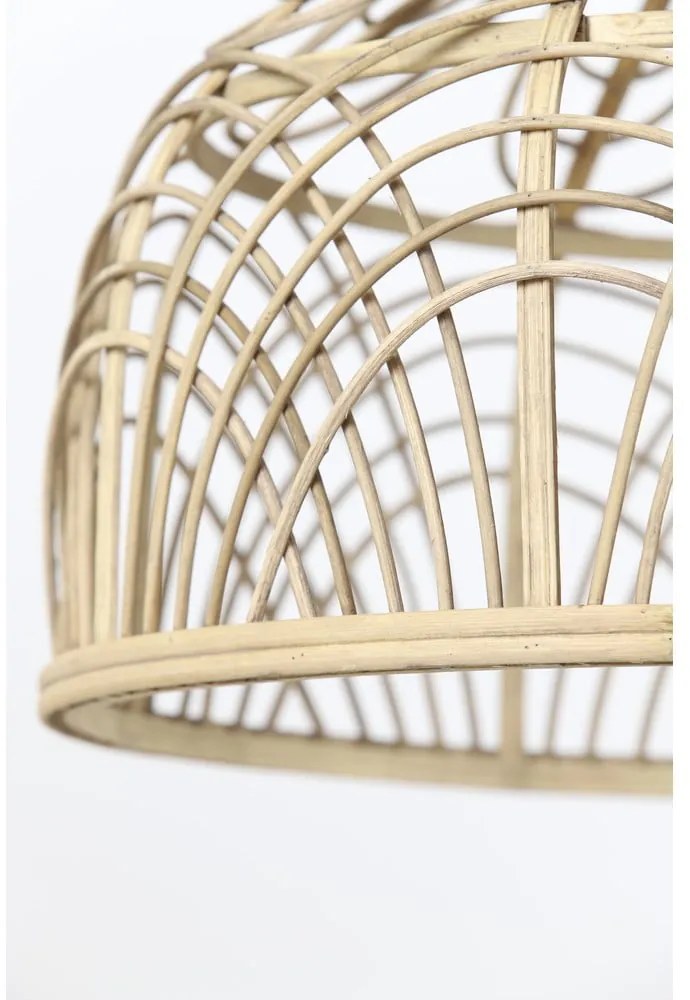 Natúr színű mennyezeti lámpa rattan búrával ø 42 cm Pocita – Light & Living