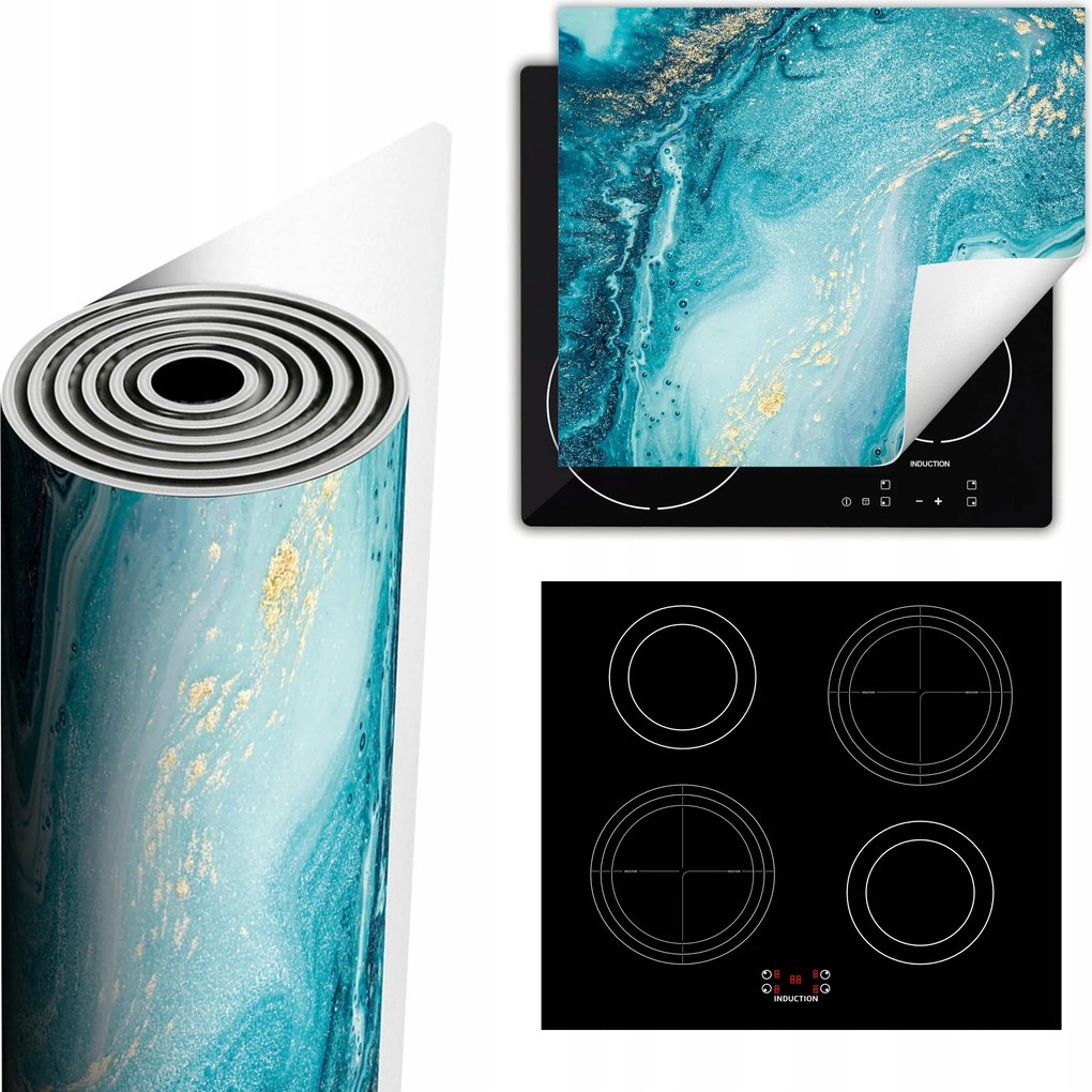 Tűzhelyvédő Szőnyeg Több Helyet Biztosít 60x52 kék márvány