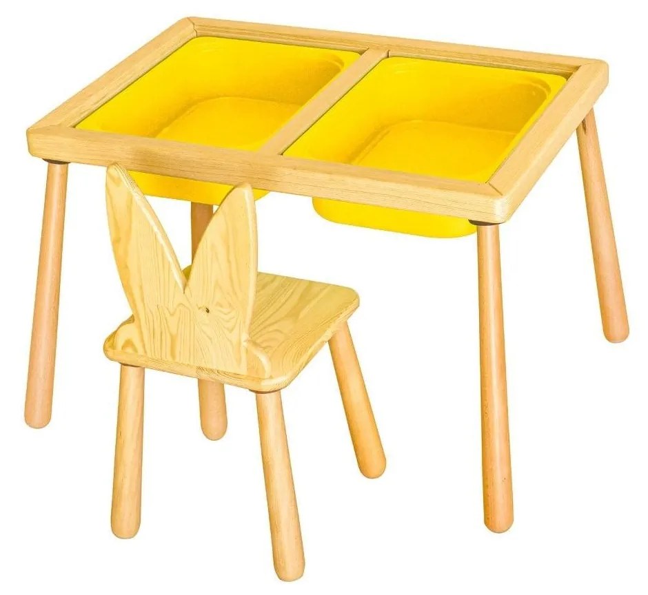 Gyerekasztal székekkel Table and Chair - Yellow