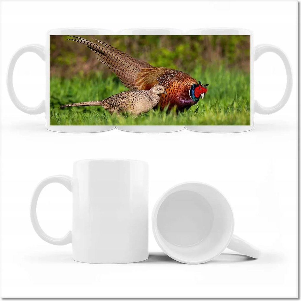 Nyomott mintás bögre Fácán család Madarak