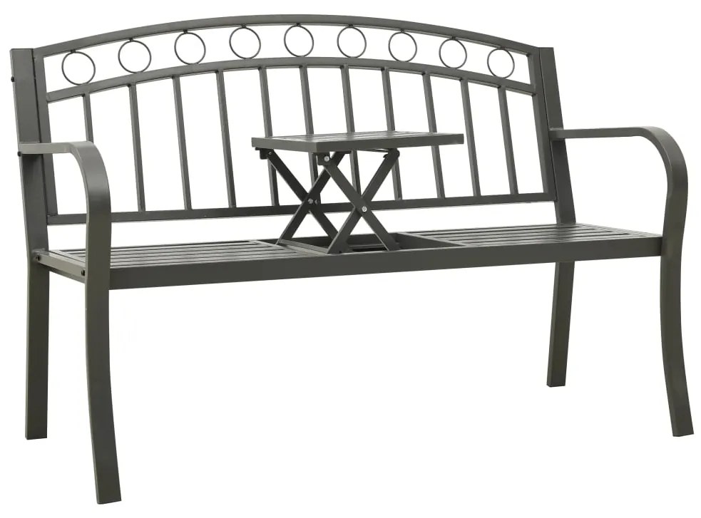 vidaXL szürke kerti pad asztallal 120 cm