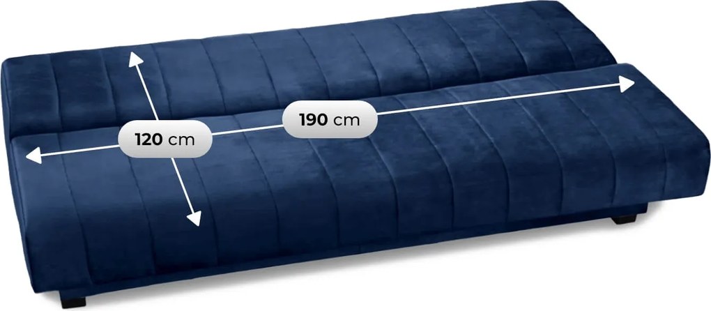 SIGMA ágyazható kanapé sötétkék velúr kárpittal