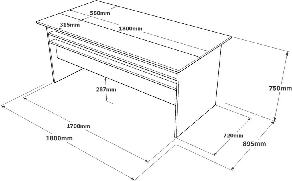 Velma Grey and Brown íróasztal