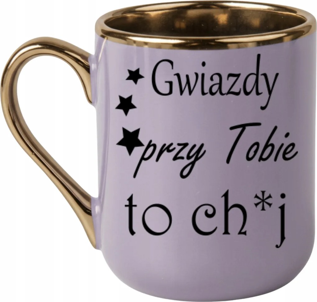 Elegáns bögre Csillagok melletted ch.j arany díszítéssel 330 Lila