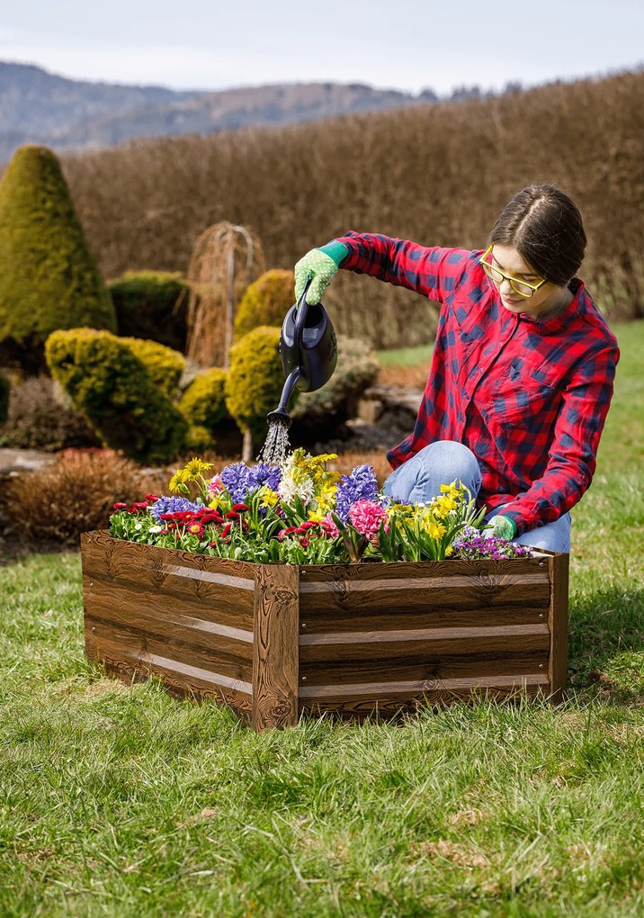 Magasított virágágy, barna, acél, NONKY TYP 2