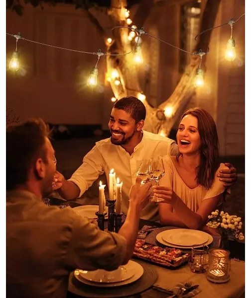 LED Kültéri dekoratív lánc BAJA ST64 10xE27/1W/230V 10,9m IP44 meleg fehér