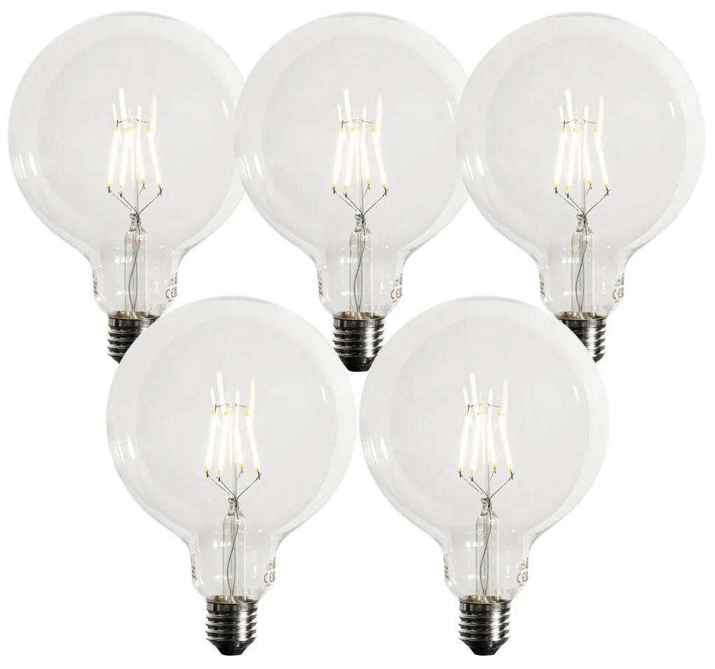 5 darabos E27 szabályozható LED izzó szett G125 5W 450 lm 3000K