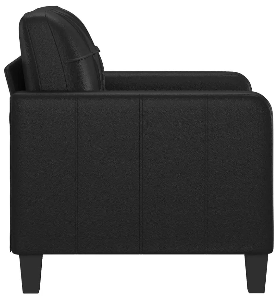fekete műbőr kanapéfotel 60 cm