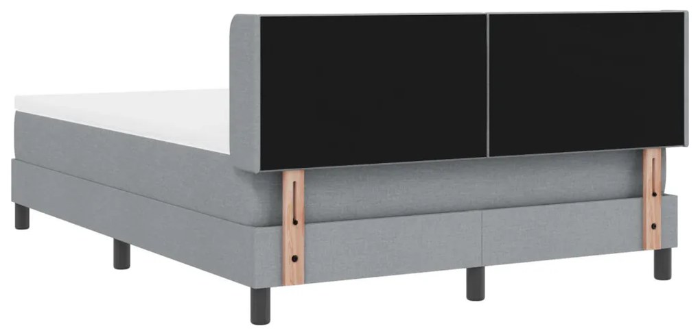 Box Spring Ágy Matraccal, Világosszürke, 160 x 200 cm, Szövet