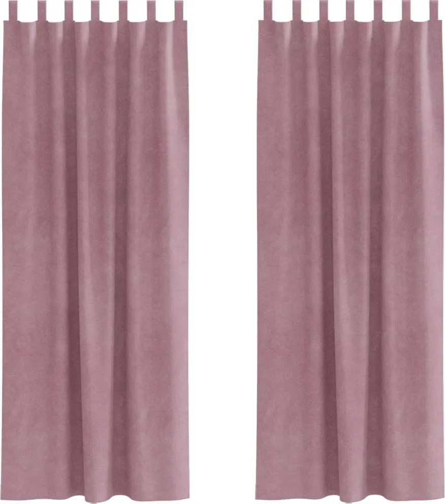 vidaXL Sötétítő függönyök 2 pcs Sötét rózsaszín 140 x 225 cm Bársony