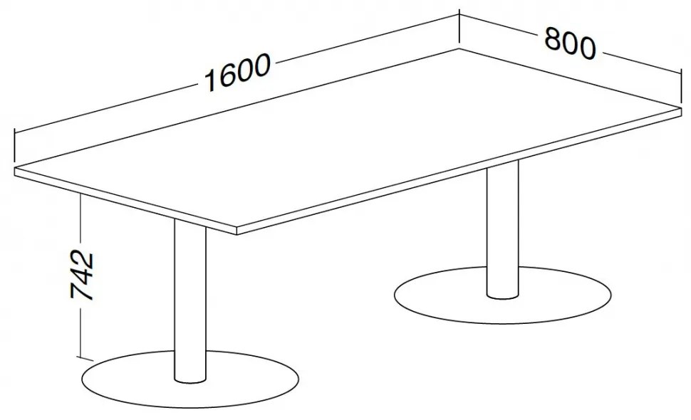 ProOffice tárgyalóasztal 160 x 80 cm, cseresznye