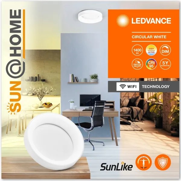 Ledvance SUN@HOME CIRCULAR LED 18,5W 230V Wi-Fi dimmelhető mennyezeti lámpa