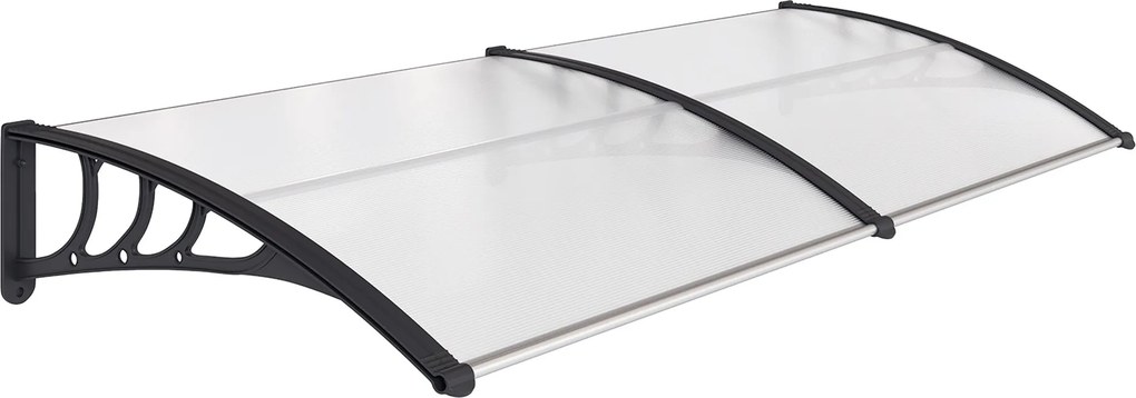 Outsunny Átlátszó Napernyő Előszoba Ajtóra 75x195x23 cm 5mm Polikarbonát Vízálló Napernyő Kültéri Alumínium | Aosom