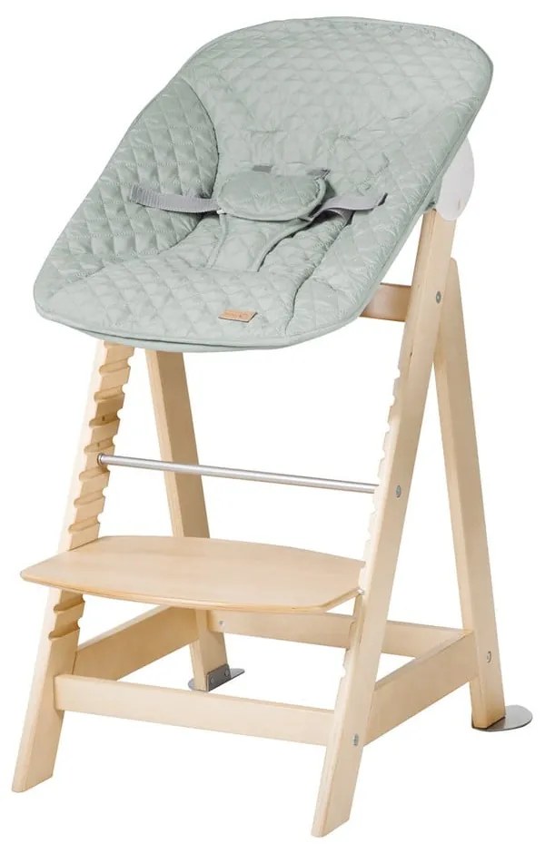 Világoszöld-natúr színű etetőszék Style Born Up 2in1 – Roba