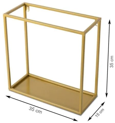 Fali polc 35x35 cm arany színben