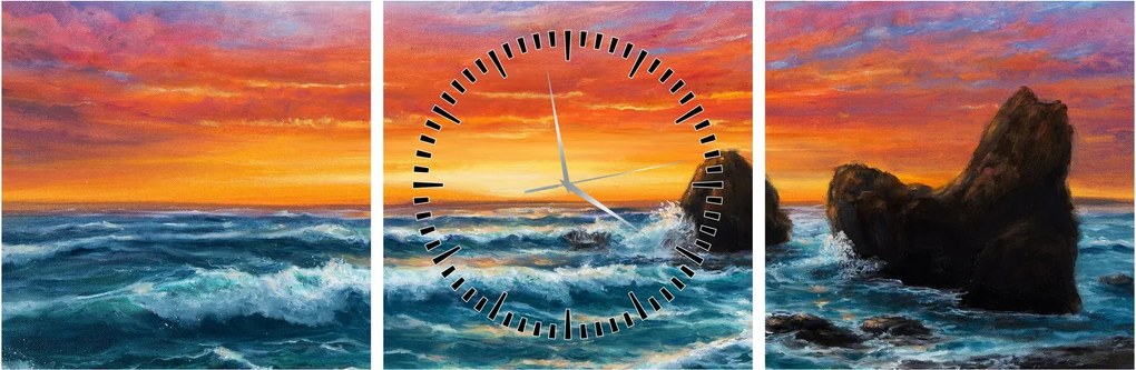 Kép - naplemente (órával) (90x30 cm)