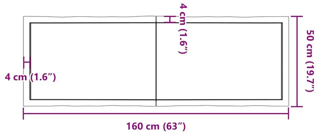 világosbarna kezelt tömör asztallap 160x50x(2-6) cm