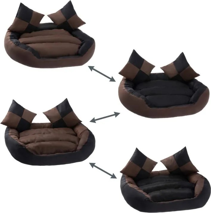 PETSTUFF® Kutyafekhely fekete/barna 110 x 80 x 23 cm