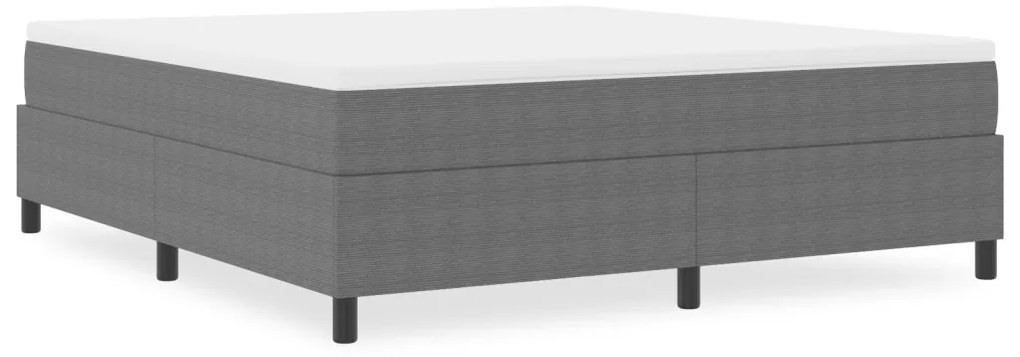 Boxspring Ágy Világosszürke Szuper King Bordás Szövet