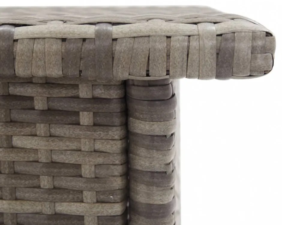 szürke polyrattan teázóasztal 50 x 50 x 47 cm