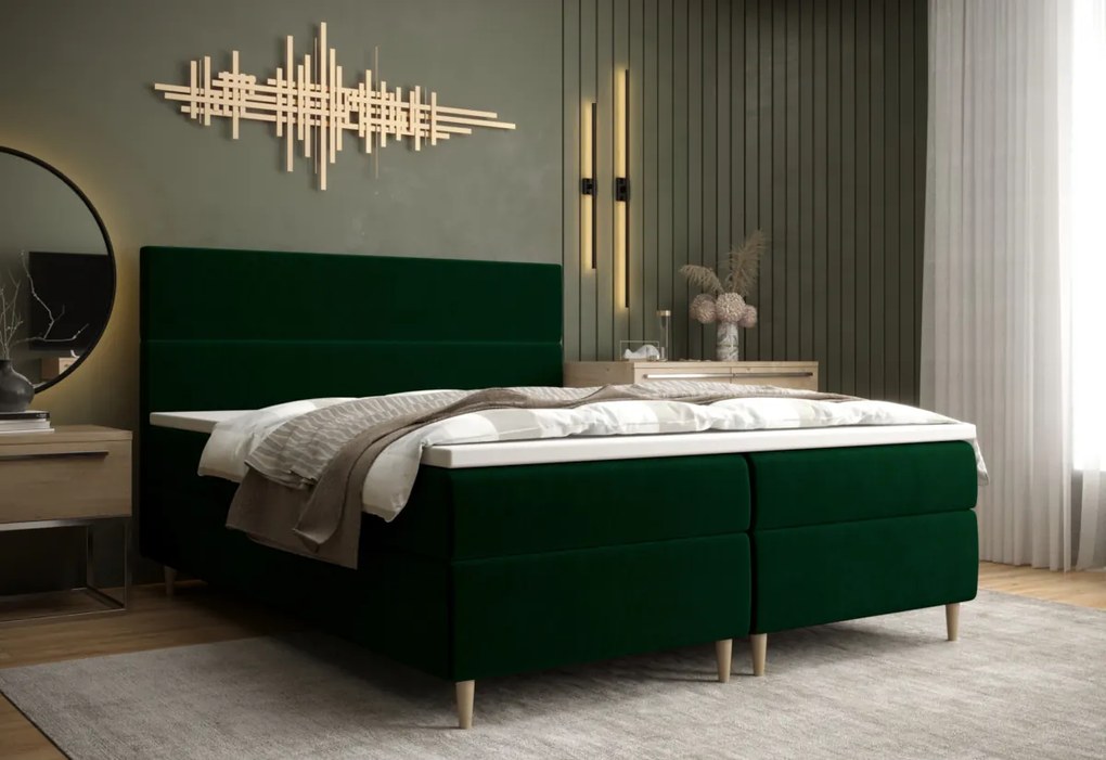 FLORE kárpitozott ágy + topper, 140x200, itaka 27