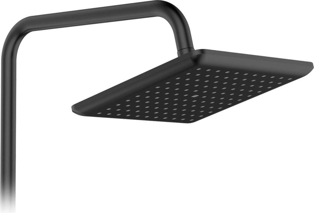Invena Neri, karos zuhanycsaptelep fej feletti esőzuhannyal 23x23 cm, kézi zuhanyfejjel, fekete matt, INV-AU-09-B04-L