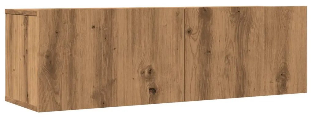 2 db kézműves tölgy falra szerelhető TV-szekrény 100x30x30 cm