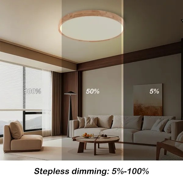 Brilagi - dimmelhető LED lámpatest WOODROUND LED/40W/230V 3000-6000K átmérő 60 cm + távirányító