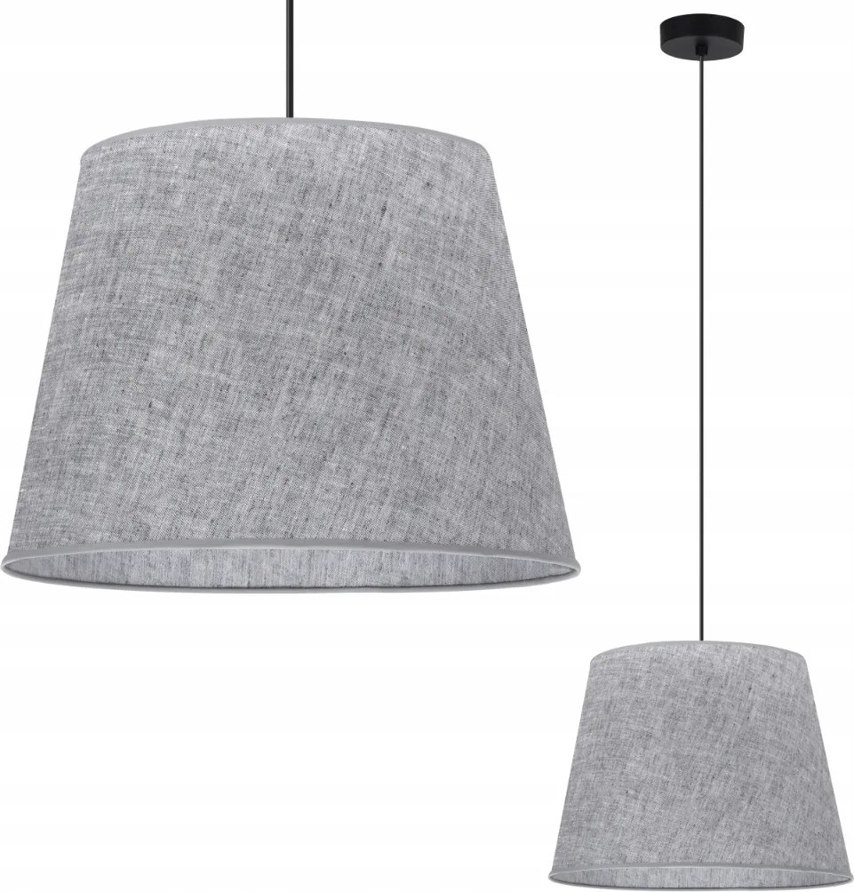 Mennyezeti Lámpa Függeszték Csillár Konyha Étkező Szürke Lenvászon Lámpabúra 38CM