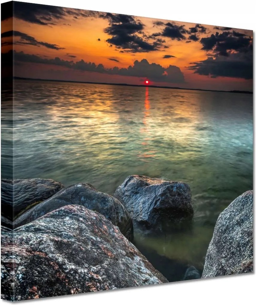 Vászonkép 60x60 Sziklák Tenger Nap