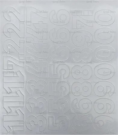 Öntapadós matrica, 3 cm-es, számlap, fehér (LUIN132)