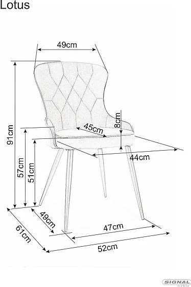 Lotus Velvet étkezőszék fahéj
