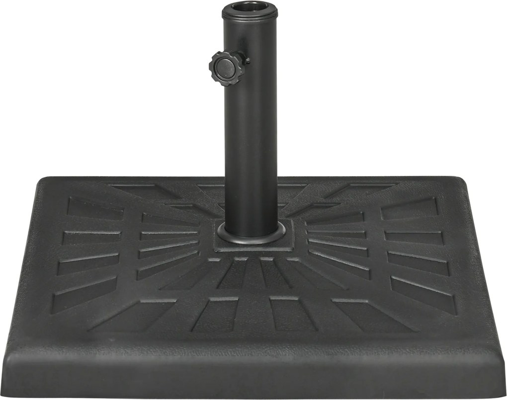 Outsunny Napernyő Állvány 19 kg, Négyzetes Napernyő Tartó, Súly, Állvány 32/38/48mm Poloszlop Átmérőhöz, Erkélyre, Teraszra, Kertbe, Fekete | Aosom