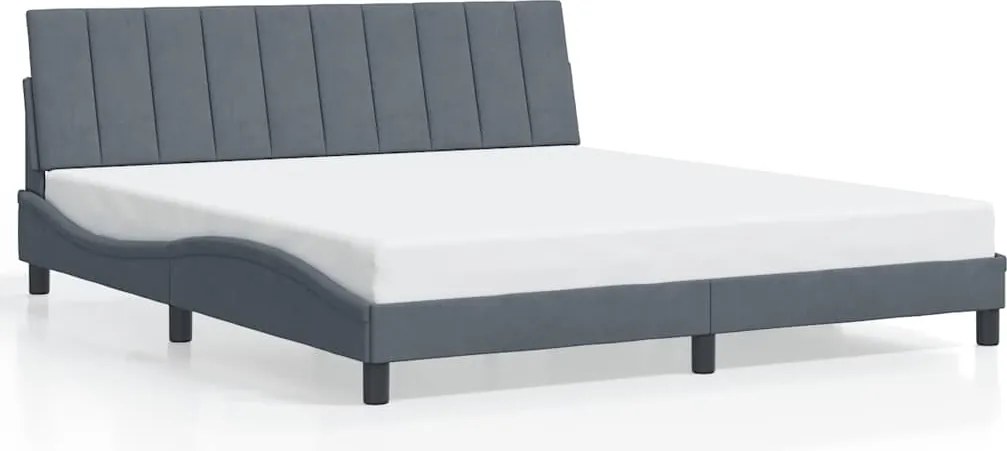 vidaXL sötétszürke bársony ágykeret matrac nélkül Hanko 180 x 200 cm