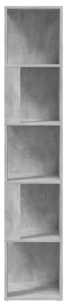 betonszürke szerelt fa sarokszekrény 33 x 33 x 164,5 cm