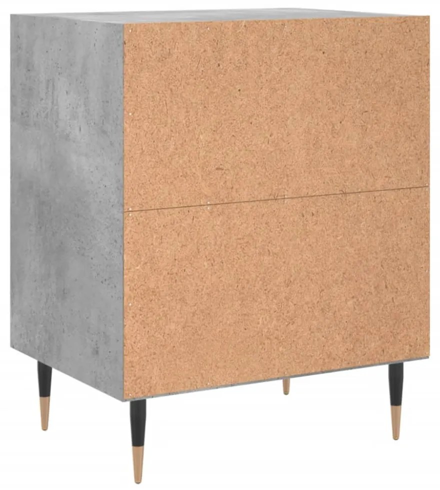 2 db betonszürke szerelt fa éjjeliszekrény 40x30x50 cm