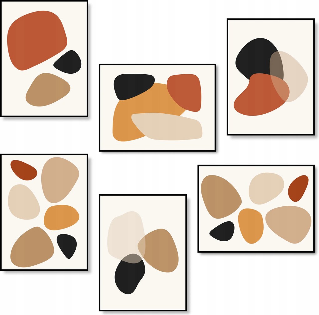 Geometriai Poszter Készlet Nappali Poszterek 6 db A3 *Sok A3 minta