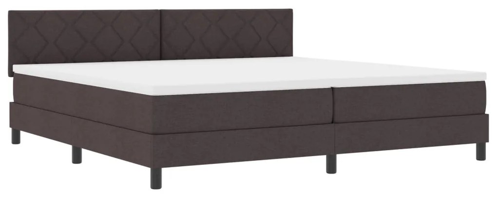 vidaXL Boxspring Ágy Mattal Sötétbarna 200x200 cm Szövet