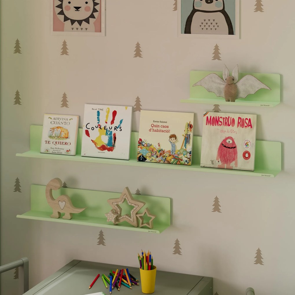 Fali polc JOANNE 700 mm, Fresh Style: pasztellzöld