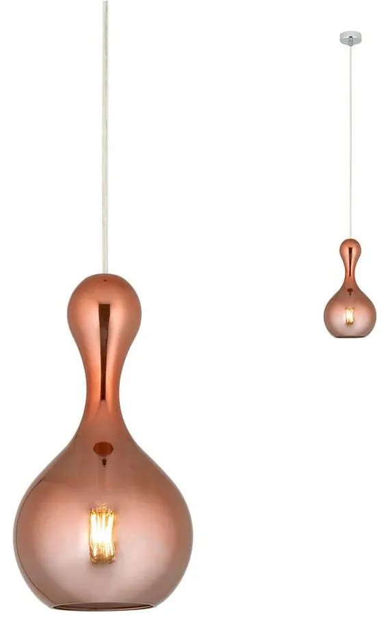 Redo 01-2257 - Csillár zsinóron LOB 1xE27/42W/230V átm. 18 cm réz