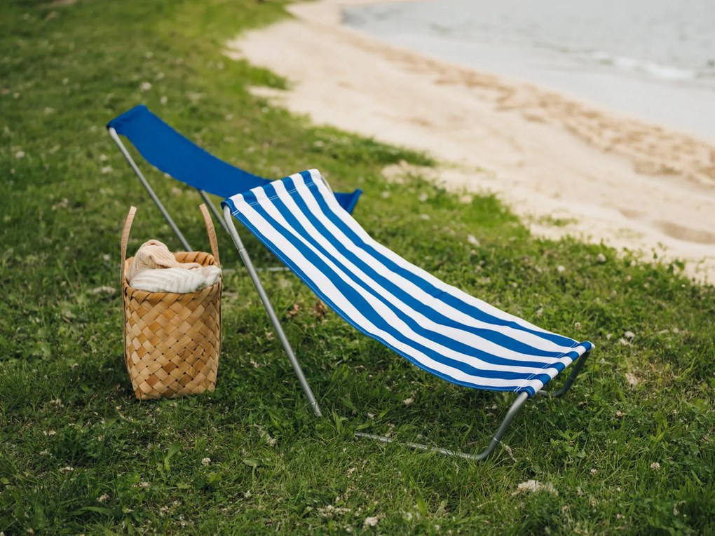 Összecsukható strandnyugágy SAND, kék csíkokkal