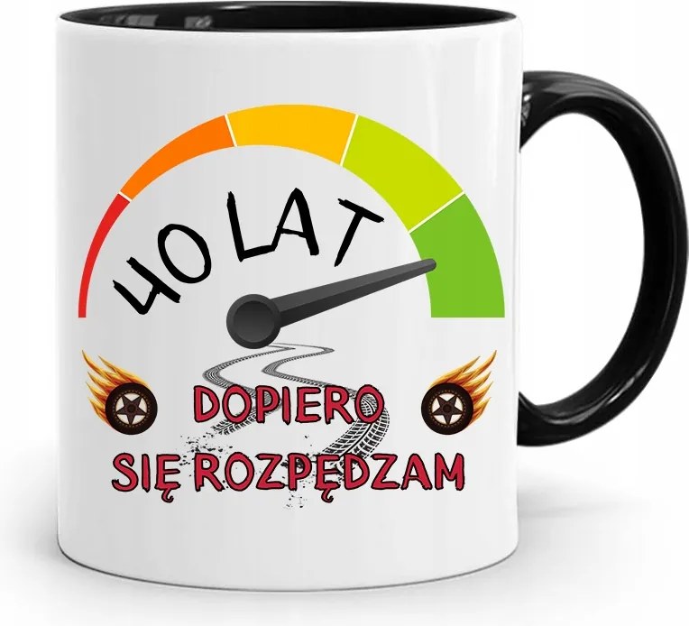 Születésnapra 40 40-es 40-es Bögre Fekete Ajándék fényképes nyomattal