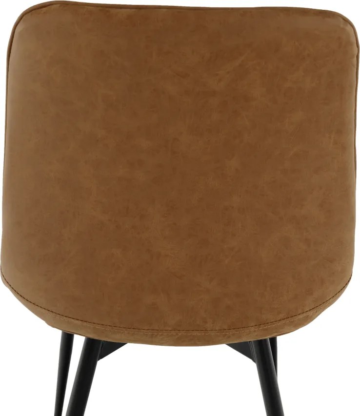 Szék, ekobőr barna camel/fekete, HAZAL