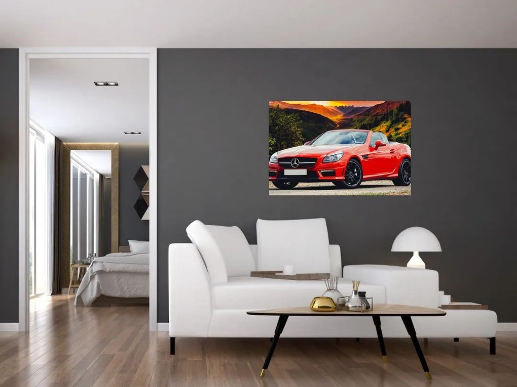 Kép - piros Mercedes (90x60 cm)