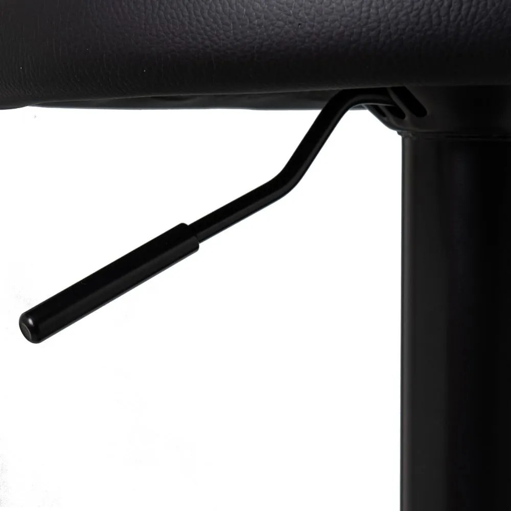 Fekete bőr utánzat állítható magasságú bárszék szett 2 db-os (ülésmagasság 72 cm) – Casa Selección