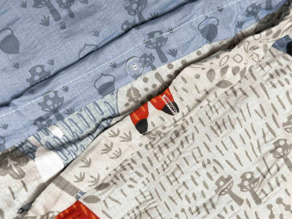 Krepp ágyneműhuzat gyerekágyhoz Renforcé FOXIVA szürke Ágyneműhuzat mérete: 45 x 65 cm | 90 x 140 cm